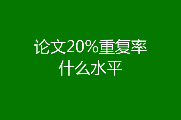 论文20%重复率什么水平
