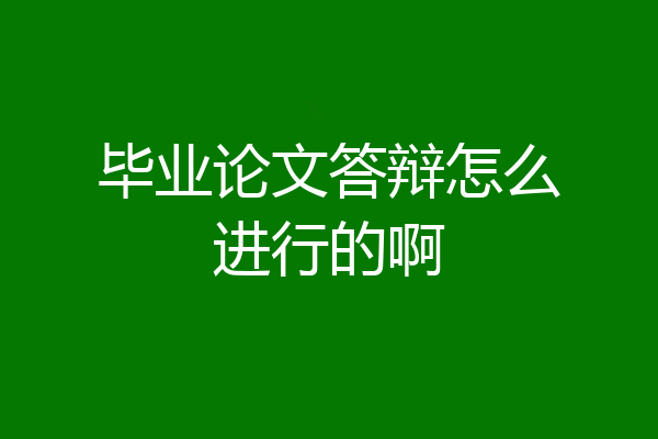 毕业论文答辩怎么进行的啊