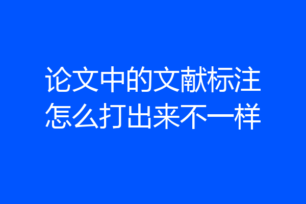 论文中的文献标注怎么打出来不一样