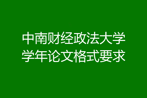 中南财经政法大学学年论文格式要求