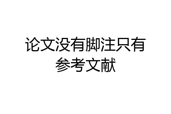 论文没有脚注只有参考文献