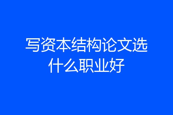 写资本结构论文选什么职业好