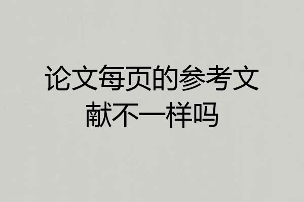 论文每页的参考文献不一样吗
