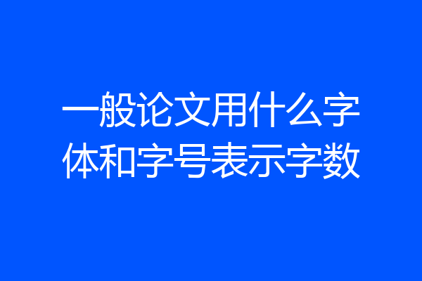 一般论文用什么字体和字号表示字数