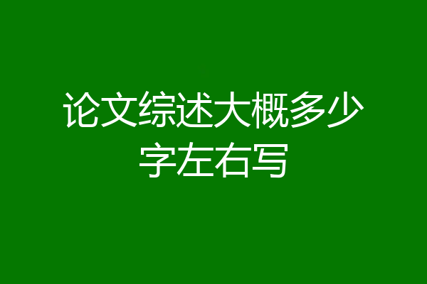 论文综述大概多少字左右写