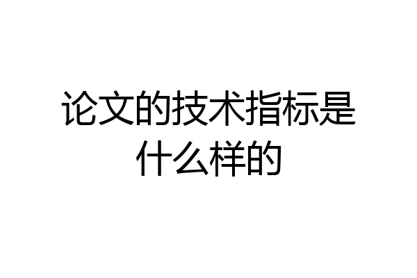 论文的技术指标是什么样的