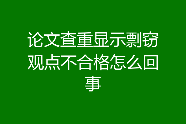 论文查重显示剽窃观点不合格怎么回事