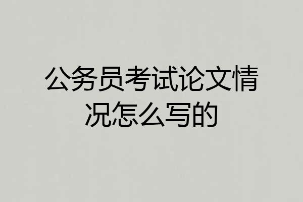 公务员考试论文情况怎么写的