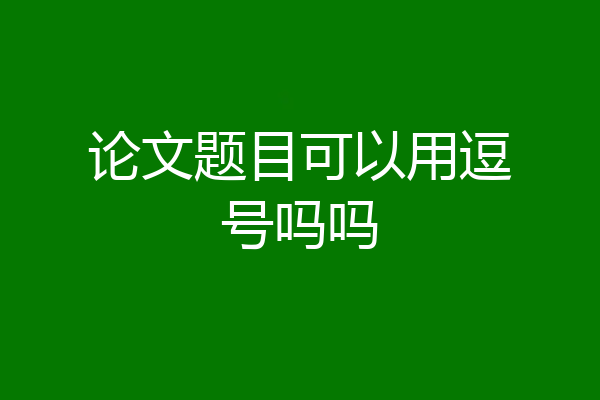 论文题目可以用逗号吗吗