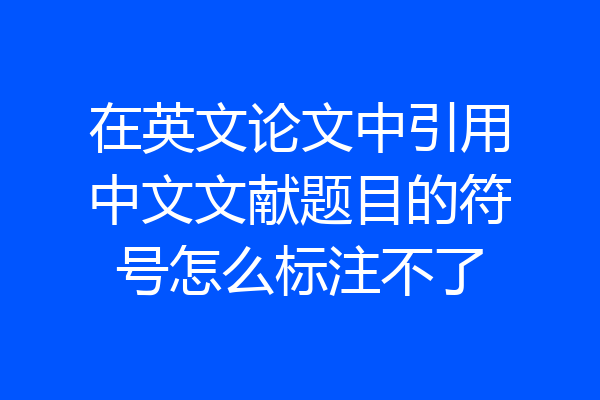 在英文论文中引用中文文献题目的符号怎么标注不了
