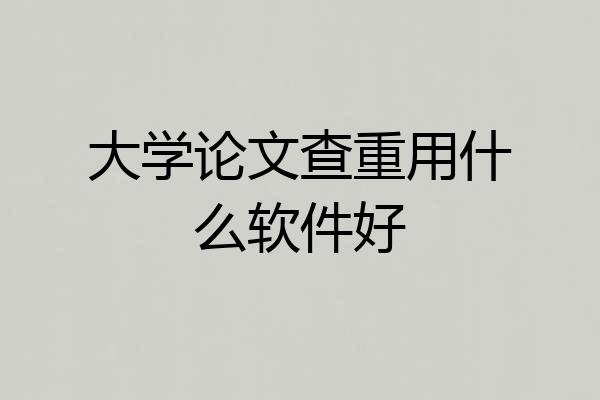 大学论文查重用什么软件好