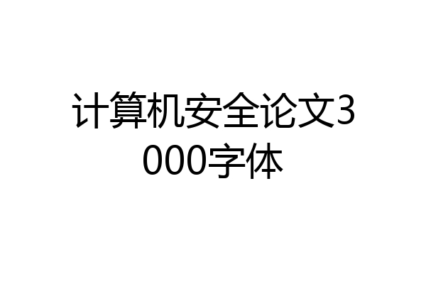 计算机安全论文3000字体