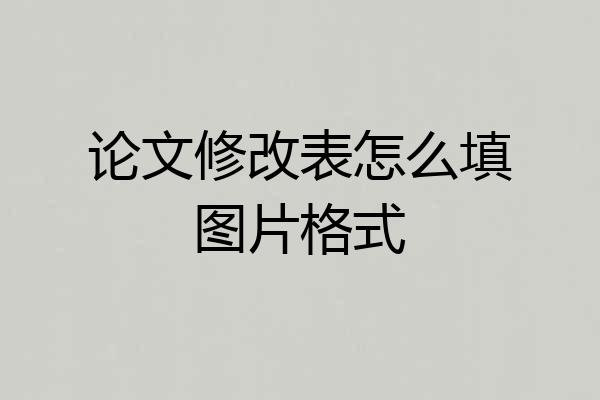 论文修改表怎么填图片格式