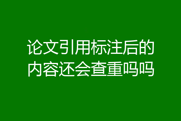 论文引用标注后的内容还会查重吗吗
