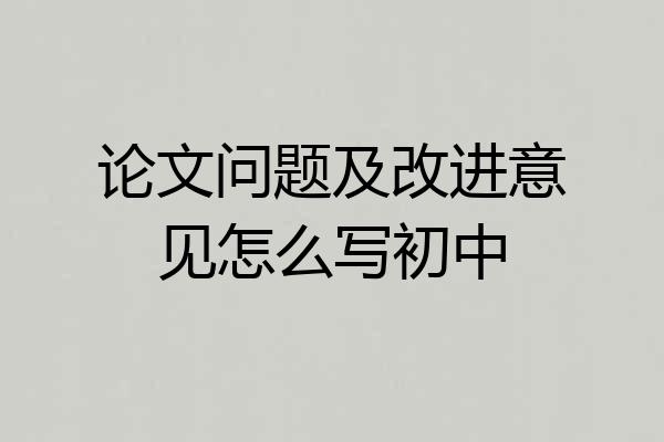 论文问题及改进意见怎么写初中