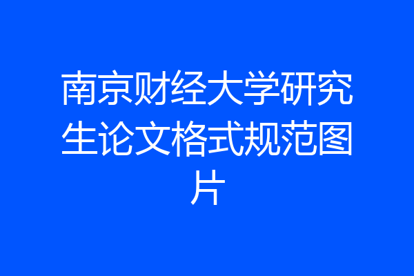 南京财经大学研究生论文格式规范图片