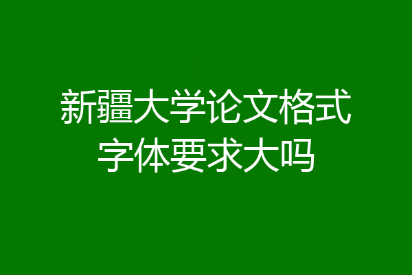 新疆大学论文格式字体要求大吗