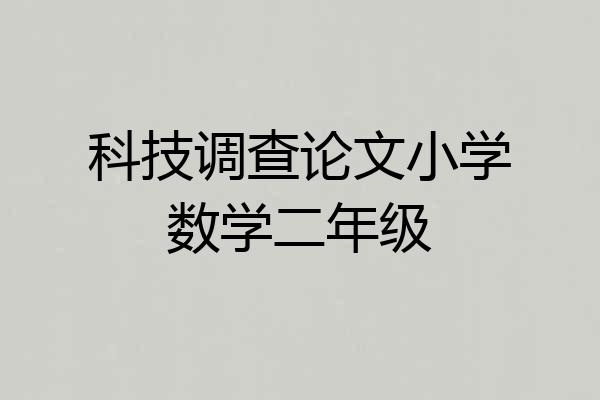 科技调查论文小学数学二年级