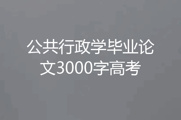 公共行政学毕业论文3000字高考