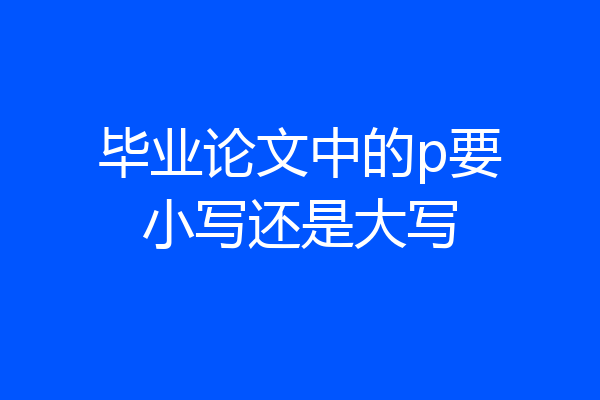 毕业论文中的p要小写还是大写