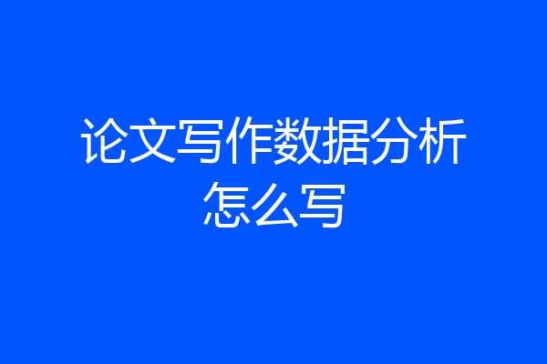 论文写作数据分析怎么写