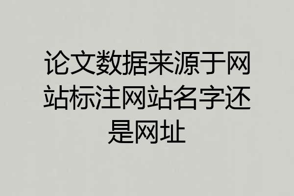 论文数据来源于网站标注网站名字还是网址