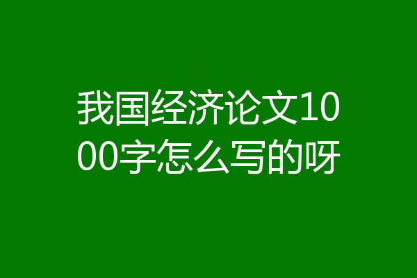 我国经济论文1000字怎么写的呀