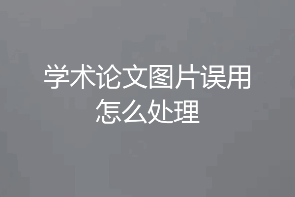 学术论文图片误用怎么处理