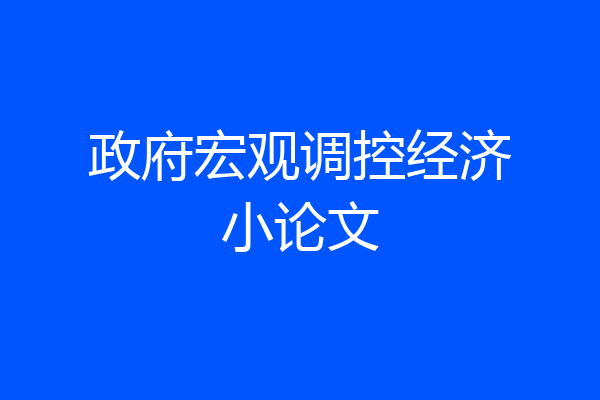 政府宏观调控经济小论文