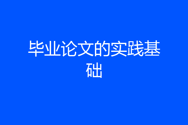 毕业论文的实践基础