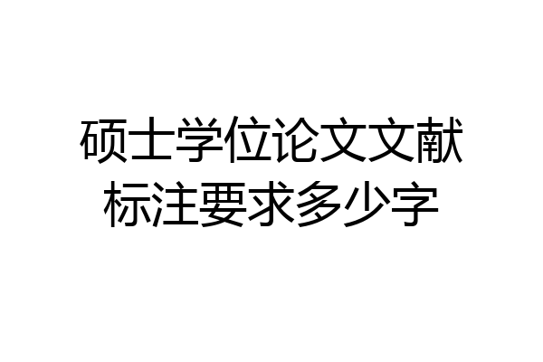 硕士学位论文文献标注要求多少字