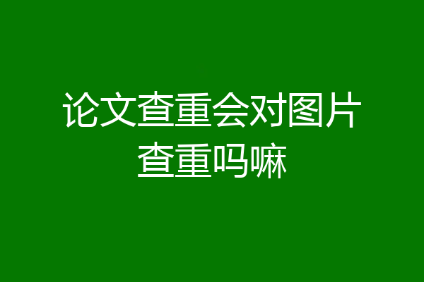 论文查重会对图片查重吗嘛