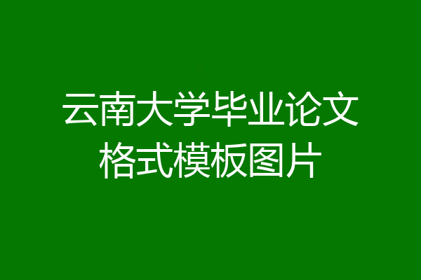 云南大学毕业论文格式模板图片
