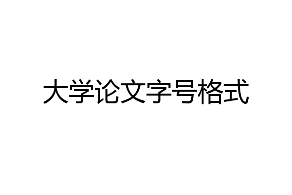 大学论文字号格式