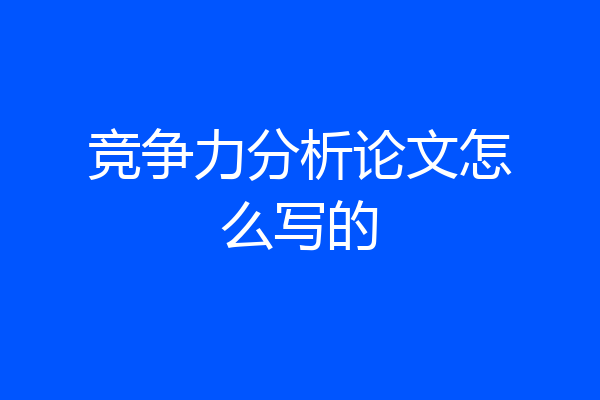 竞争力分析论文怎么写的