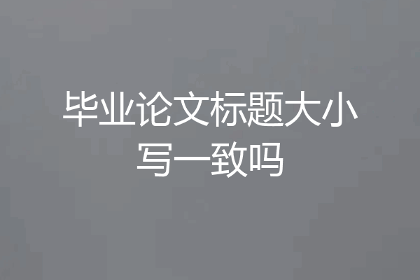 毕业论文标题大小写一致吗