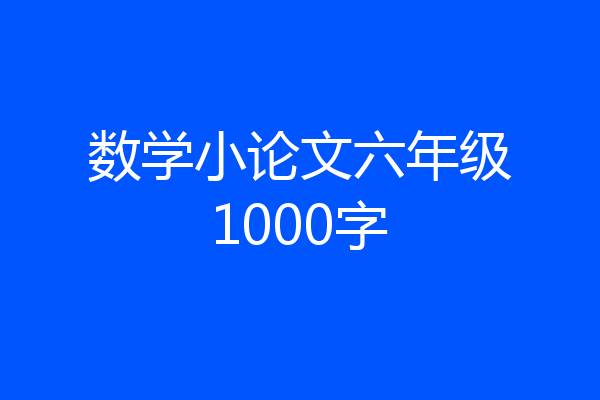 数学小论文六年级1000字