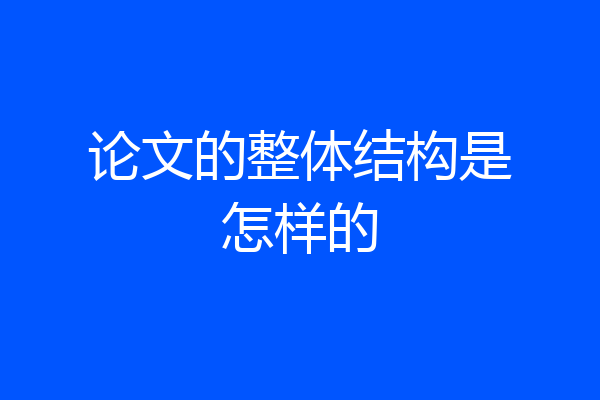 论文的整体结构是怎样的