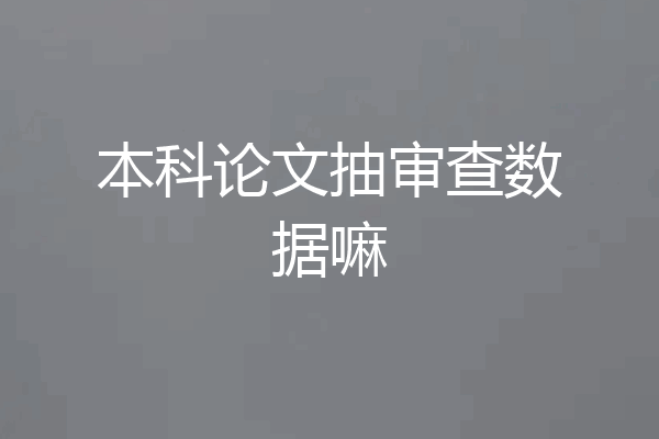 本科论文抽审查数据嘛