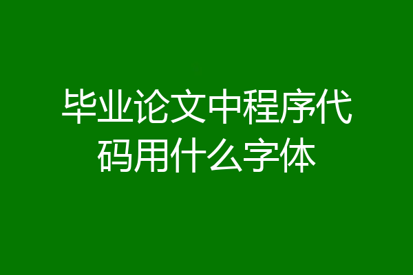 毕业论文中程序代码用什么字体