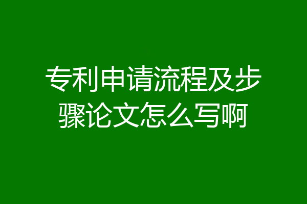 专利申请流程及步骤论文怎么写啊