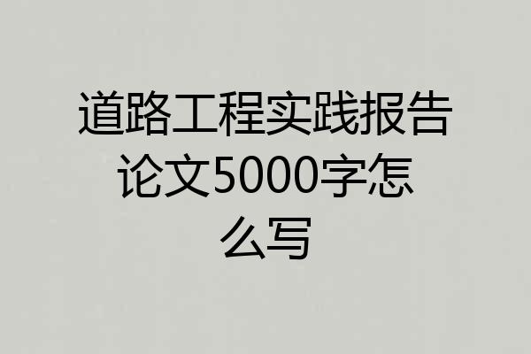 道路工程实践报告论文5000字怎么写