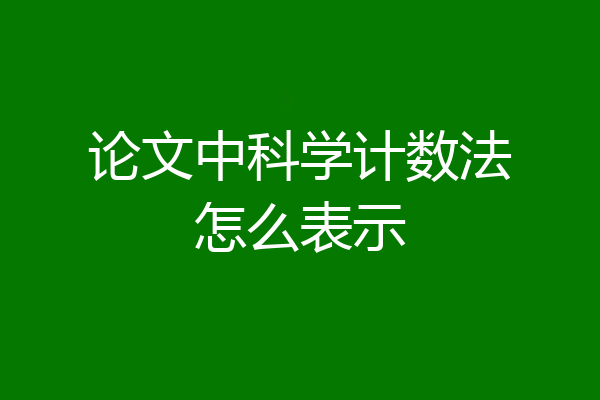 论文中科学计数法怎么表示