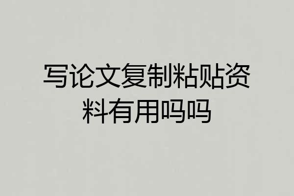 写论文复制粘贴资料有用吗吗