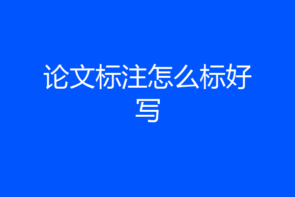 论文标注怎么标好写