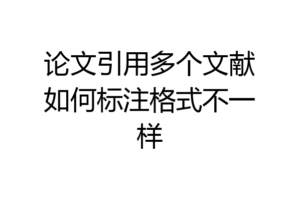 论文引用多个文献如何标注格式不一样