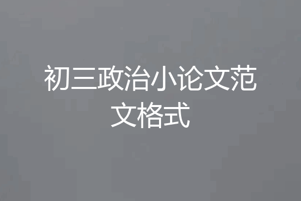 初三政治小论文范文格式