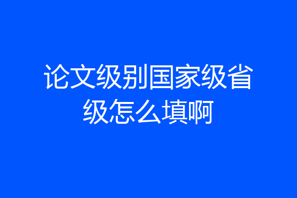 论文级别国家级省级怎么填啊