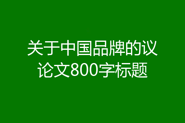 关于中国品牌的议论文800字标题