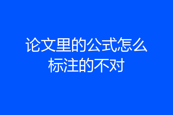 论文里的公式怎么标注的不对